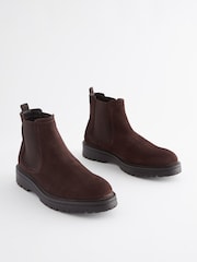 Brown Chunky Leather Chelsea Boots - Image 1 of 5