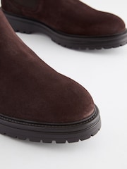 Brown Chunky Leather Chelsea Boots - Image 3 of 5