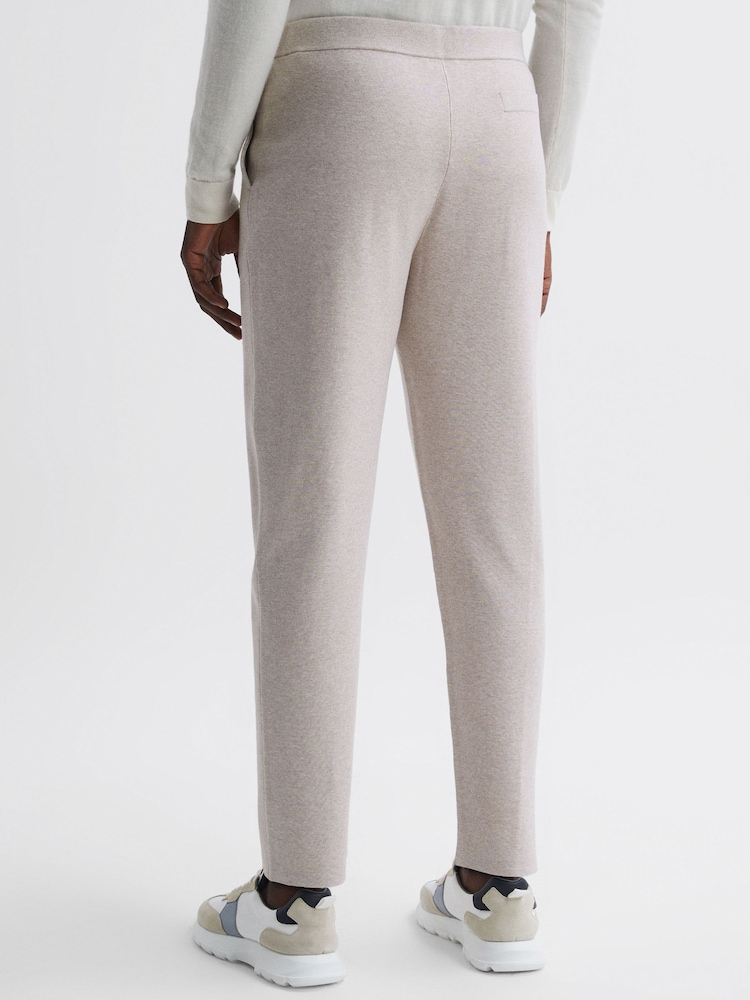 Reiss Oatmeal Melange Jett Knitted Front Seam Trousers - Image 2 of 4