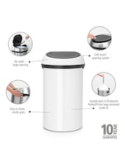 Brabantia White 60L Touch Bin - Image 4 of 6