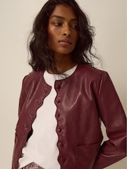 Monsoon Penelope Scallop Faux Leather Jacket - Slika 2 od 5