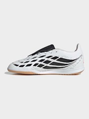 adidas White Predator Club Fold-Over Tongue Sala Indoor Football Boots - Image 4 of 9