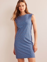Boden Blue Sleeveless Jersey Shift Dress - Image 1 of 5