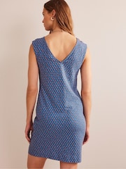 Boden Blue Sleeveless Jersey Shift Dress - Image 2 of 5