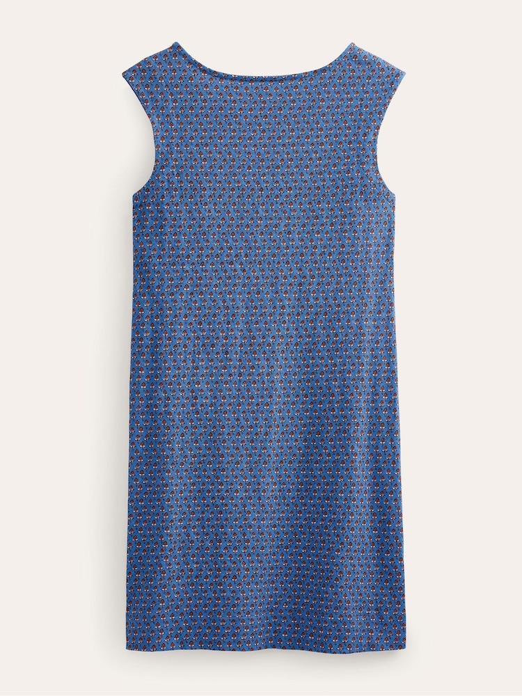 Boden Blue Sleeveless Jersey Shift Dress - Image 5 of 5