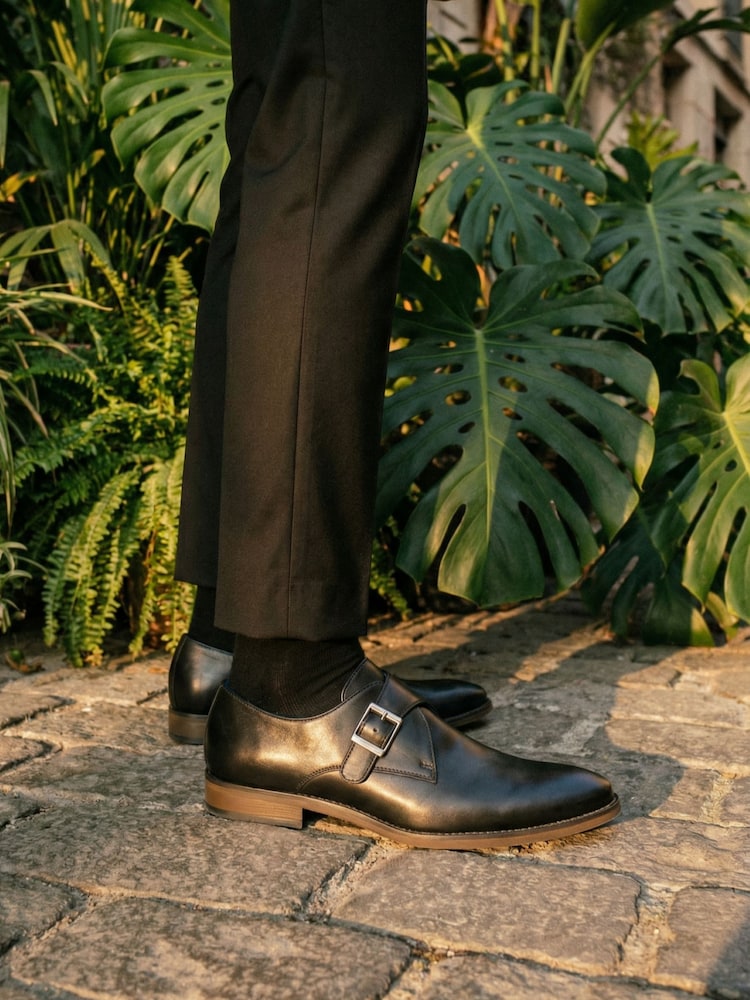 Novo Black Napoleon Single Buckle Monk Shoes - Image 1 of 4