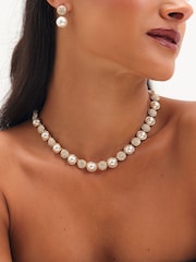 Jon Richard Gold Plated Pearl And Pave Necklace - Slika 1 od 2