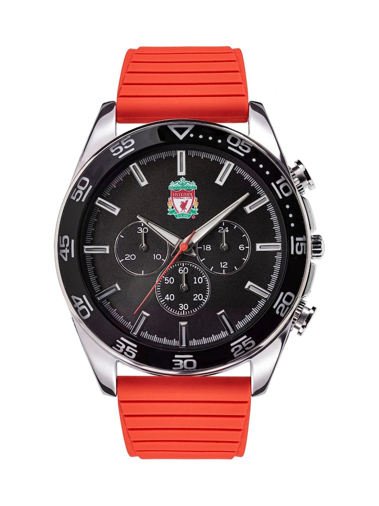 Peers Hardy Red Adults LFC Silver Chrono Watch with Strap - Image 2 of 4 Peers Hardy Red Adults LFC Silver Chrono Watch with Strap - Image 2 of 4