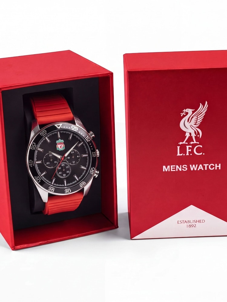Peers Hardy Red Adults LFC Silver Chrono Watch with Strap - Image 4 of 4 Peers Hardy Red Adults LFC Silver Chrono Watch with Strap - Image 4 of 4