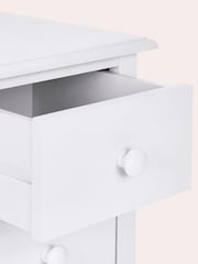 Laura Ashley Cotton White Ashwell 3 Drawer Bedside Table - Image 3 of 3