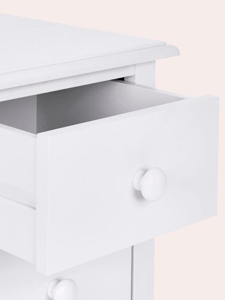 Laura Ashley Cotton White Ashwell 3 Drawer Bedside Table - Image 3 of 3