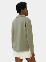 Sweaty Betty Green Sand Wash Half Zip Longline Sweatshirt - Image 3 of 6
