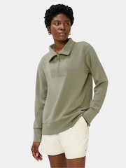 Sweaty Betty Green Sand Wash Half Zip Longline Sweatshirt - Image 4 of 6