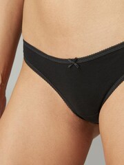 Black/White/Nude Bikini Cotton Knickers 5 Pack - Image 7 of 9
