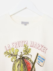 Oliver Bonas White La Frutta Market Graphic T-Shirt - Image 3 of 5
