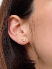 Oliver Bonas Gold Plated Lennie Bulldog Stud Earrings - Image 2 of 2
