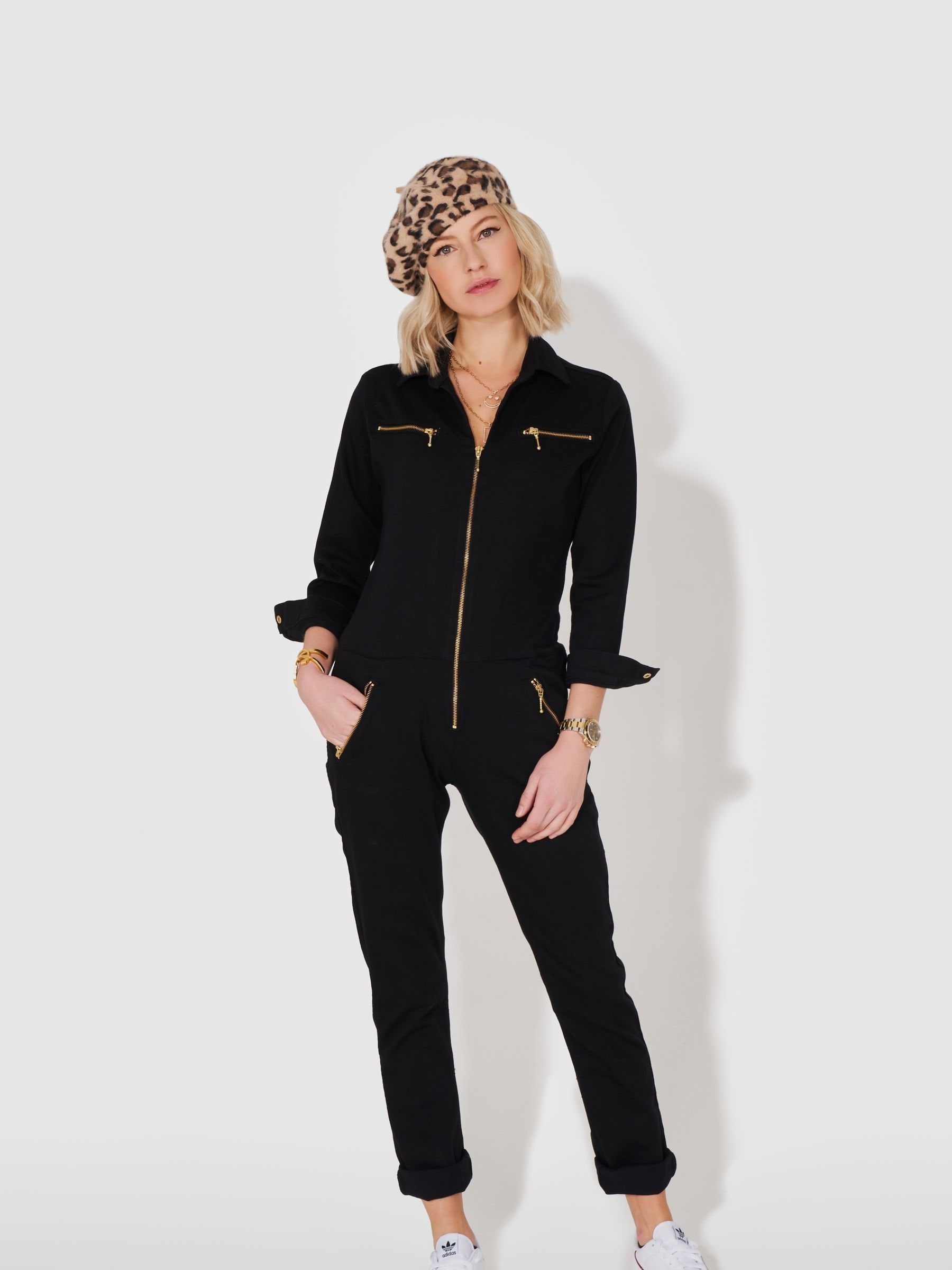 Buy DONNA IDA Slim Fit Dolly Black Denim Jumpsuit from Next Luxembourg