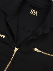 DONNA IDA Slim Fit Dolly Black Denim Jumpsuit - Image 10 of 10