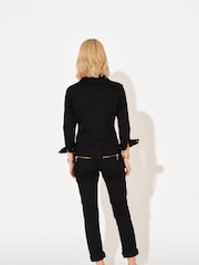 DONNA IDA Slim Fit Dolly Black Denim Jumpsuit - Image 2 of 10
