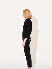 DONNA IDA Slim Fit Dolly Black Denim Jumpsuit - Image 3 of 10