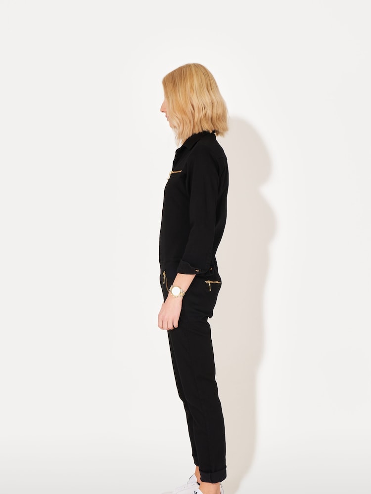 Buy DONNA IDA Slim Fit Dolly Black Denim Jumpsuit from Next Luxembourg