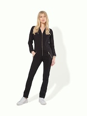 DONNA IDA Slim Fit Dolly Black Denim Jumpsuit - Image 4 of 10