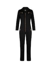 DONNA IDA Slim Fit Dolly Black Denim Jumpsuit - Image 9 of 10