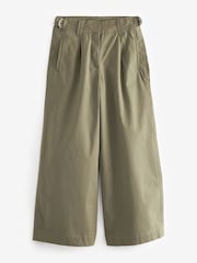 Khakigrün - Chino-Hose mit weitem Bein und Bundfalte - Bild 5 von 6