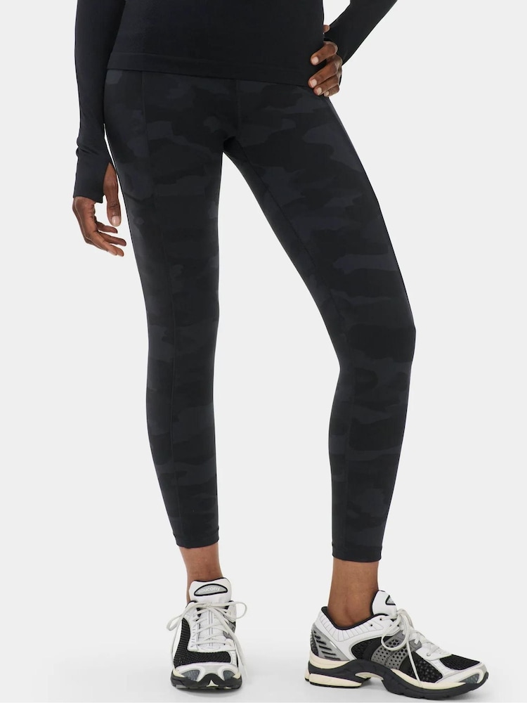 Sweaty Betty Black Camo Power 7/8 Piping Workout Leggings - Image 1 of 6 Sweaty Betty Black Camo Power 7/8 Piping Workout Leggings - Image 1 of 6