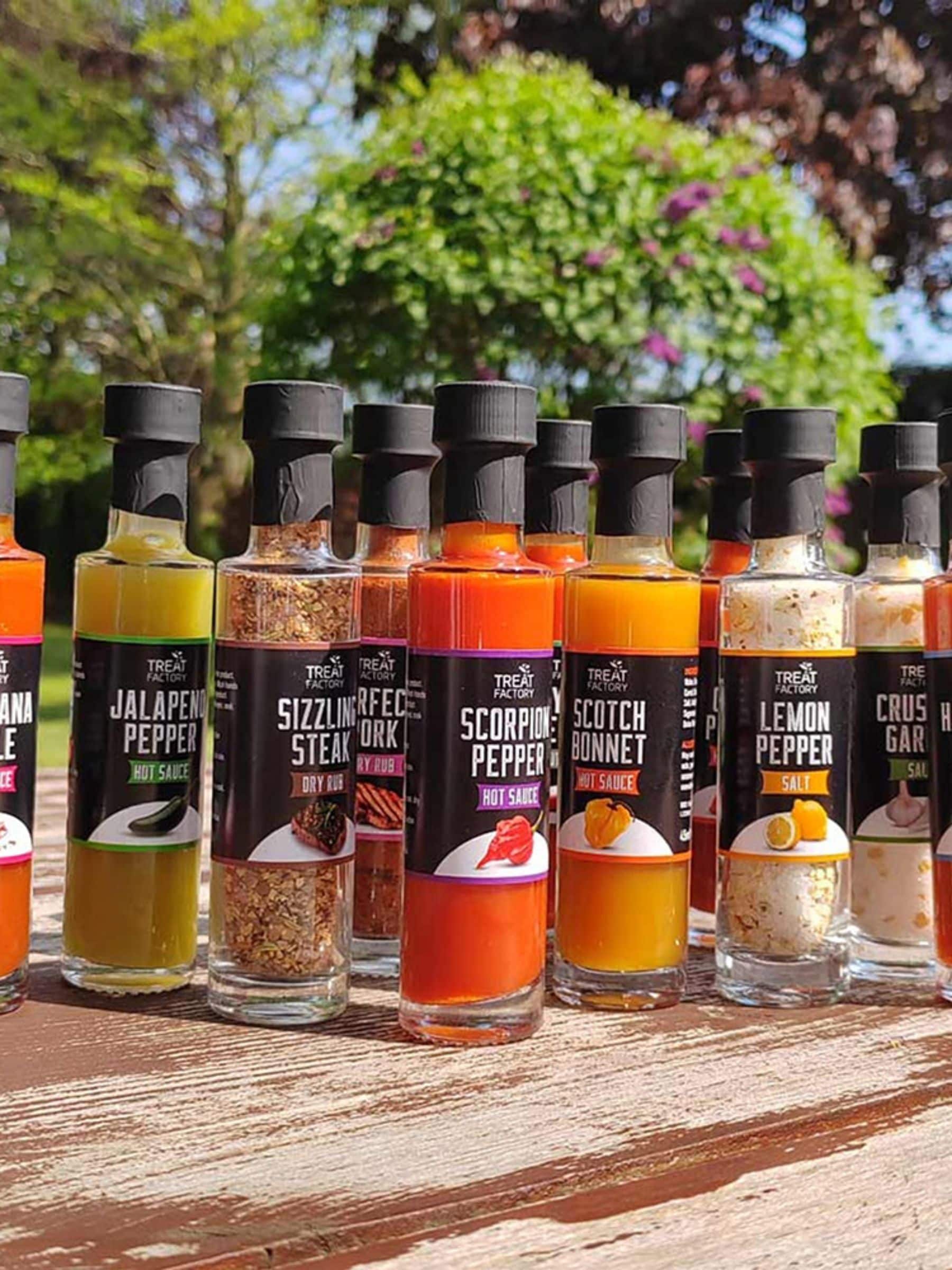 Box Tray & Giraffe Inc Treat Factory Hot Sauce and Rubs Set 12 Piece Collection - Image 2