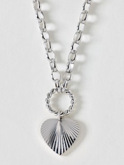 Oliver Bonas Silver Tone Louisa Heart Waterproof Chain Necklace - Image 2 of 3