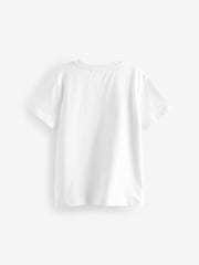 White Rainbow Dino 100% Cotton Short Sleeve Graphic T-Shirt (3-16yrs) - Image 2 of 3