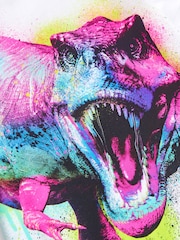 White Rainbow Dino 100% Cotton Short Sleeve Graphic T-Shirt (3-16yrs) - Image 3 of 3