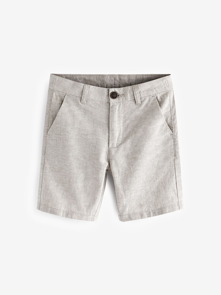 Stone Linen Blend Chino Shorts (3-16yrs) - Image 1 of 3