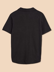 White Stuff Black Pocket Penny Jersey 100% Cotton Shirt - Image 10 of 10