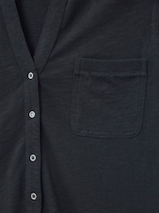 White Stuff Black Pocket Penny Jersey 100% Cotton Shirt - Image 7 of 10