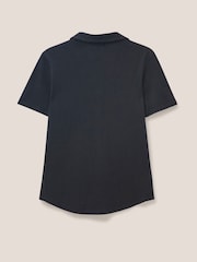 White Stuff Black Pocket Penny Jersey 100% Cotton Shirt - Image 9 of 10