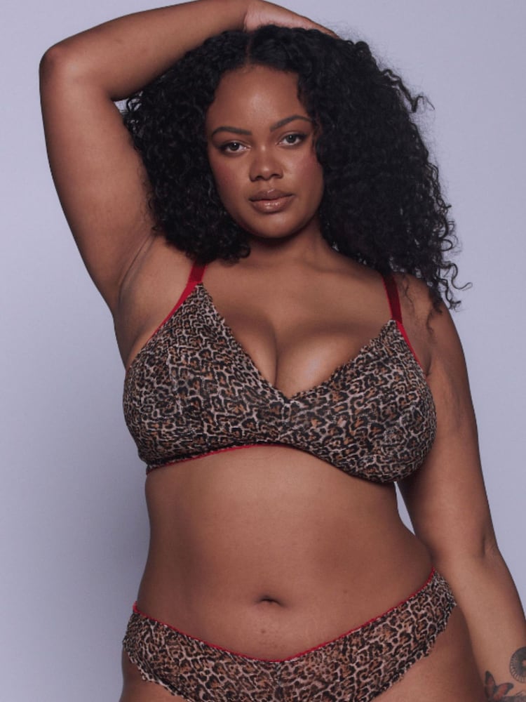 Lemonade Dolls Leopard Lace Printed Fuller Cup Bralette - صورة 5 من 5