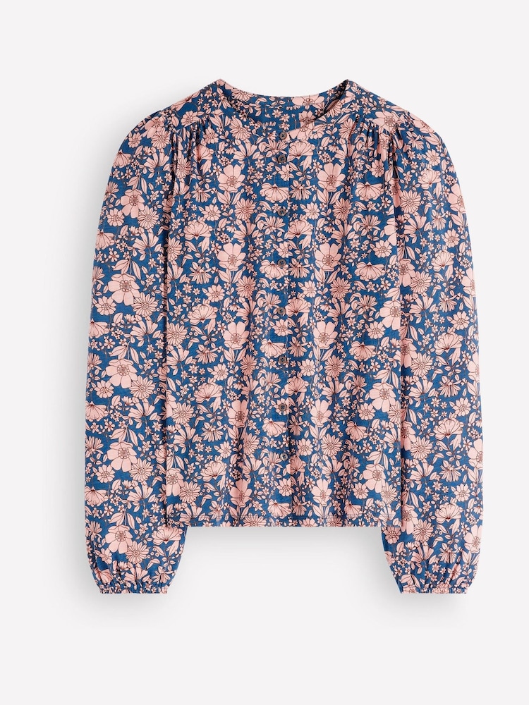 Boden Pink Floral Ara Jersey Shirt - Image 5 of 5