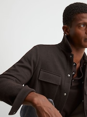 Reiss Dark Brown Stellan Regular Fit Shirt - Image 1 of 8