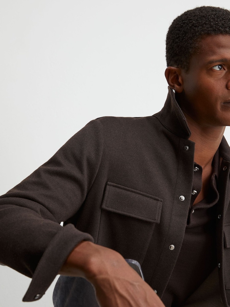 Reiss Dark Brown Stellan Regular Fit Shirt - Image 1 of 8