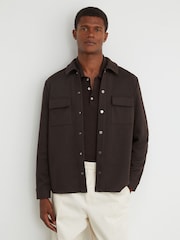 Reiss Dark Brown Stellan Regular Fit Shirt - Image 3 of 8