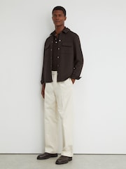 Reiss Dark Brown Stellan Regular Fit Shirt - Image 5 of 8