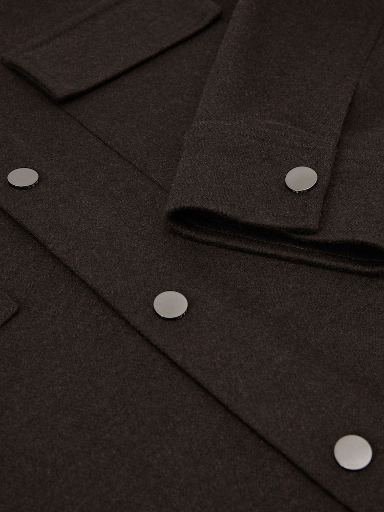 Reiss Dark Brown Stellan Regular Fit Shirt - Image 8 of 8