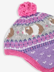 JoJo Maman Bébé Pink Guinea Pig Fair Isle Pattern Hat - Image 2 of 2