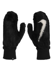 Nike Black Womens Plush Knit Swoosh Gloves - Image 1 of 3