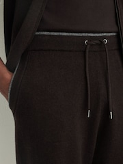 Reiss Chocolate Brown Normandy Merino Wool-Blend Cuffed Joggers - Image 4 of 6