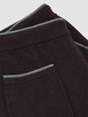 Reiss Chocolate Brown Normandy Merino Wool-Blend Cuffed Joggers - Image 6 of 6