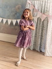 Laura Ashley Pink Printed Organza Prom Dress - Image 4 of 12