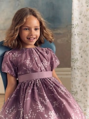 Laura Ashley Pink Printed Organza Prom Dress - Image 7 of 12